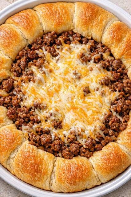Cheesy Taco Crescent Pie